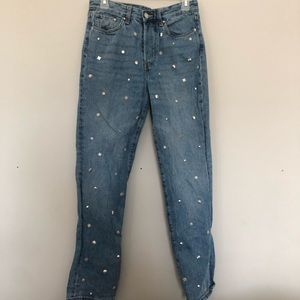H&M vintage fit high waisted stud jeans
